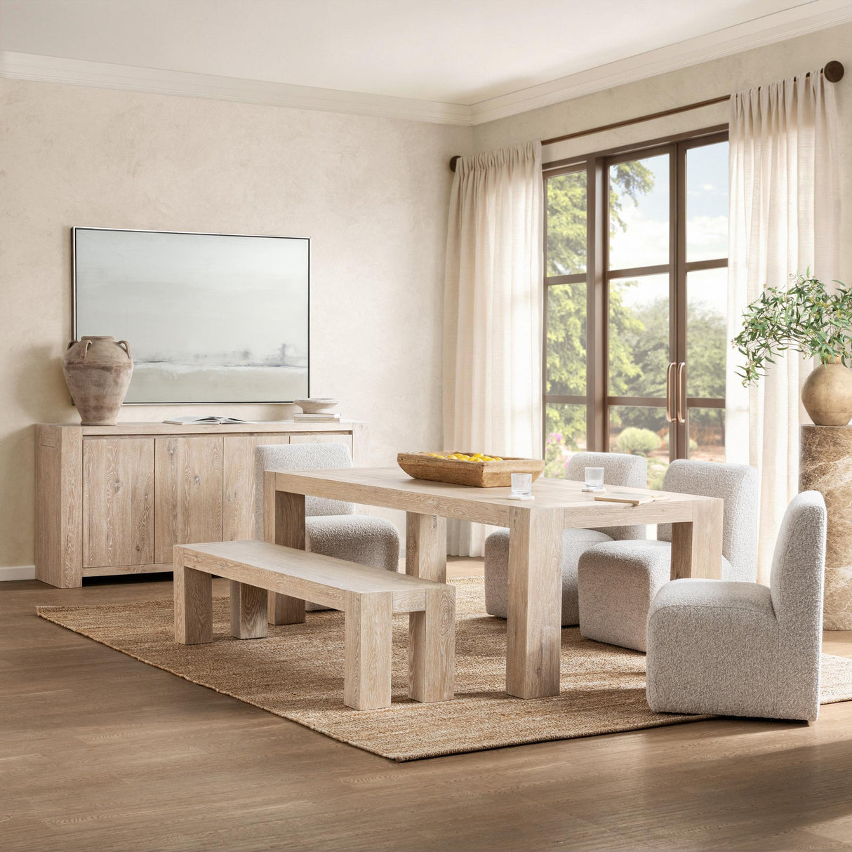 Bristol Dining Table - Aged Cream by Classic Home at Eve Furniture