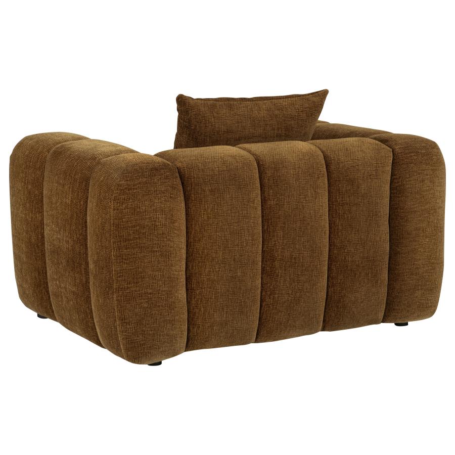 Lazaro Bronze Fabric Upholstered Wide Channel Accent Chair by Coaster at Eve Furniture
