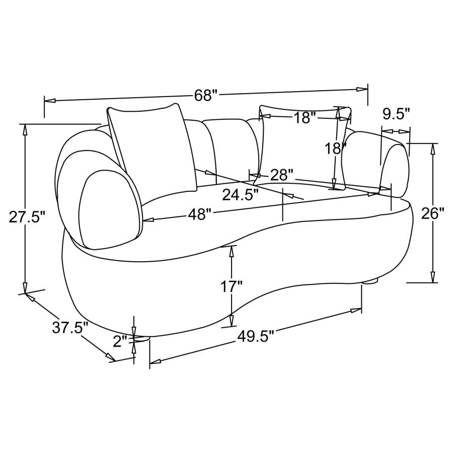 Casarin Brown Fabric 3-Piece Channel-Back Sofa Set