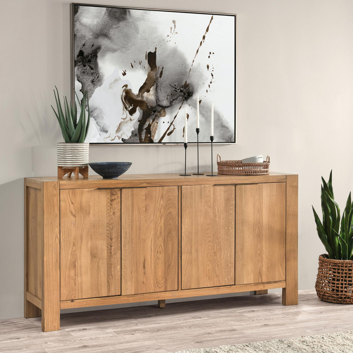 Parsons 4Dr Sideboard - Natural by Classic Home at Eve Furniture