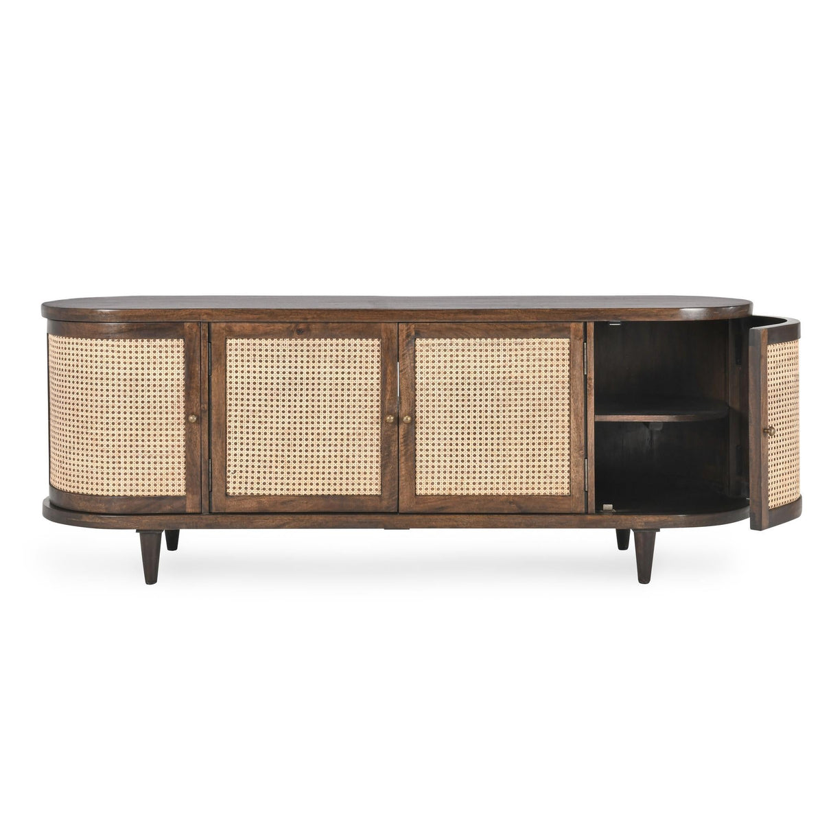Teresa 4 Door Buffet - Walnut/Natural Brown by Classic Home at Eve Furniture