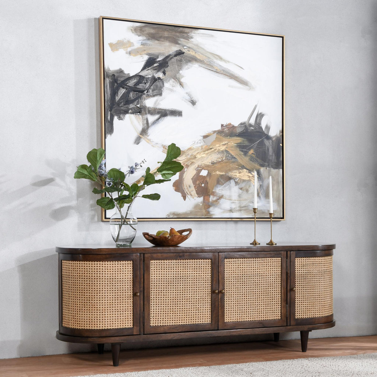 Teresa 4 Door Buffet - Walnut/Natural Brown by Classic Home at Eve Furniture