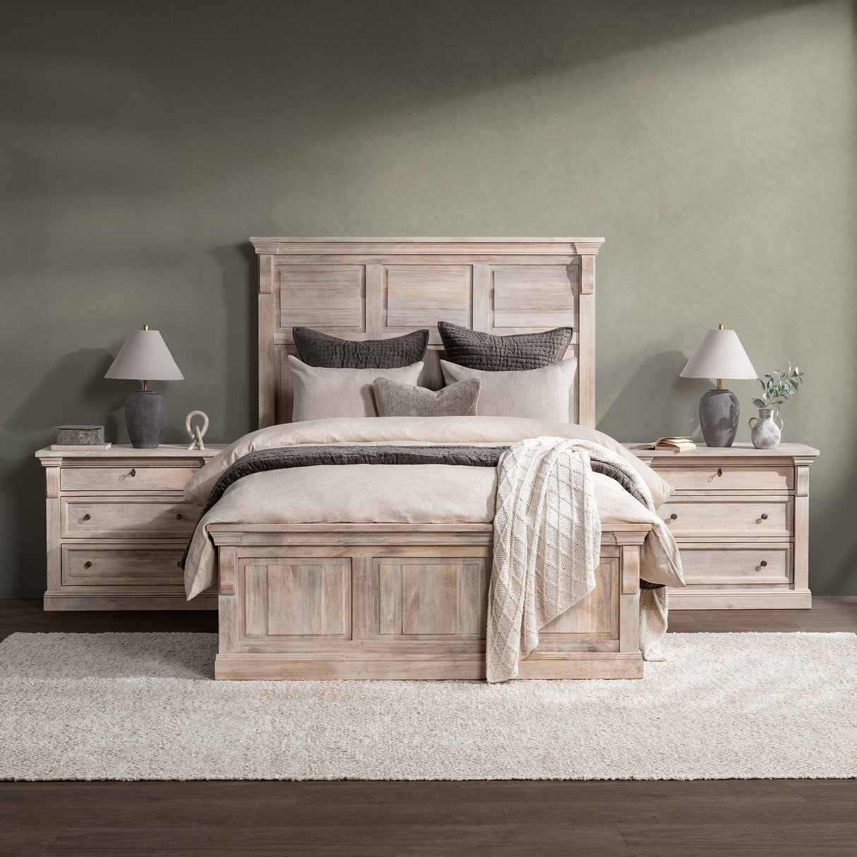 Adelaide Bed - Natural Cream Wash