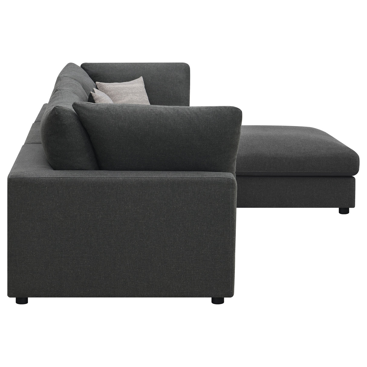 Serene Charcoal 4-Piece Upholstered Modular Sectional Sofa by Coaster at Eve Furniture