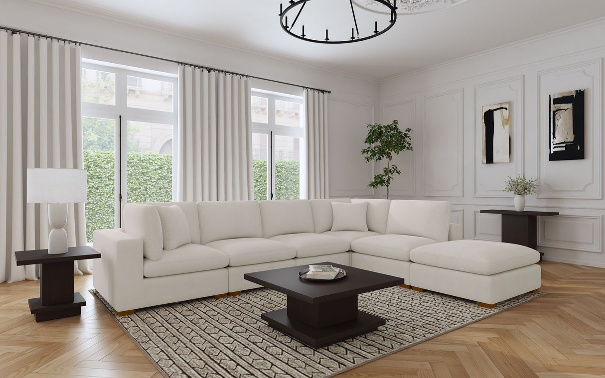 Lakeview Ivory 6-Piece Upholstered Modular Sectional Sofa by Coaster at Eve Furniture
