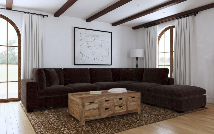 Lakeview Chocolate 6-Piece Upholstered Modular Sectional