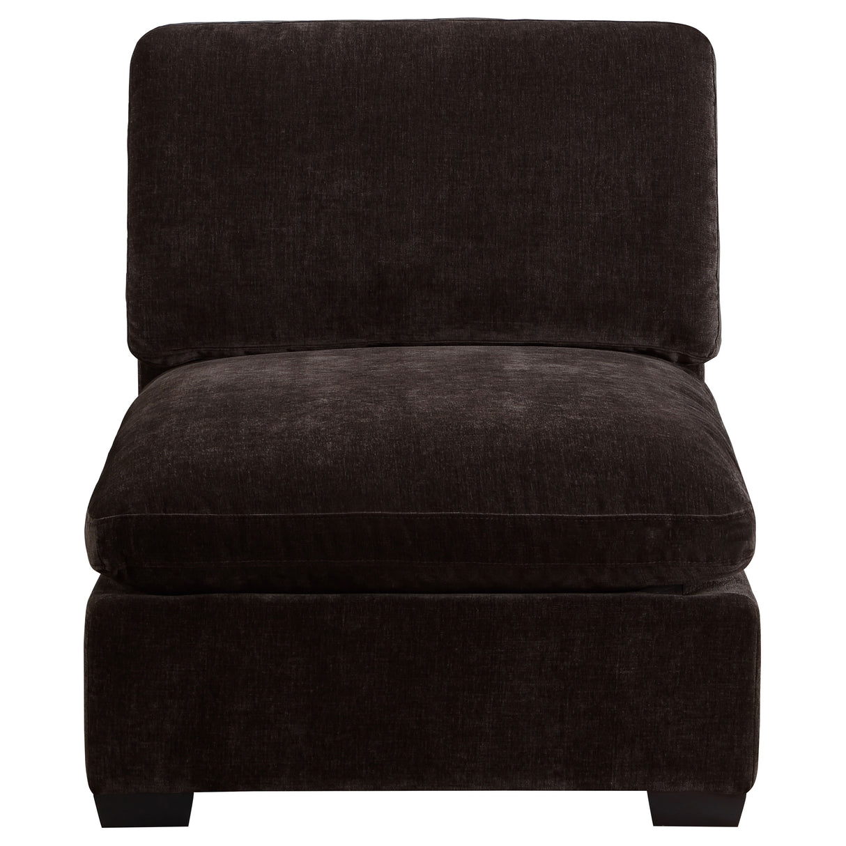 Lakeview Dark Chocolate Upholstered Armless Chair