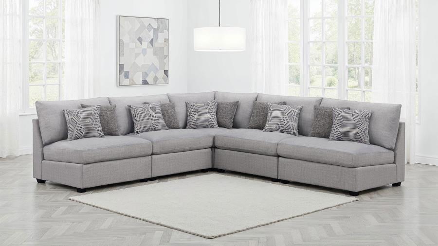 Cambria Grey 5-piece Upholstered Modular Sectional by Coaster at Eve Furniture