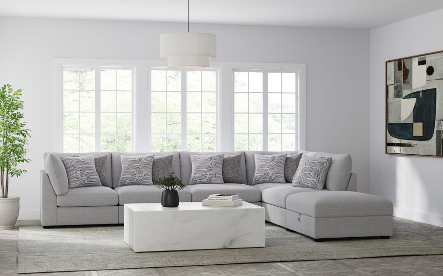 Cambria Grey 6-piece Upholstered Modular Sectional by Coaster at Eve Furniture