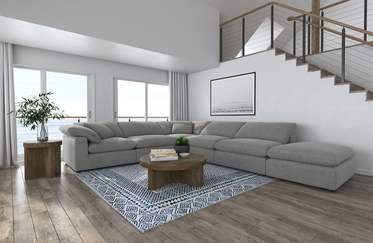 Raleigh Grey 6-Piece Boucle Upholstered Modular Sectional