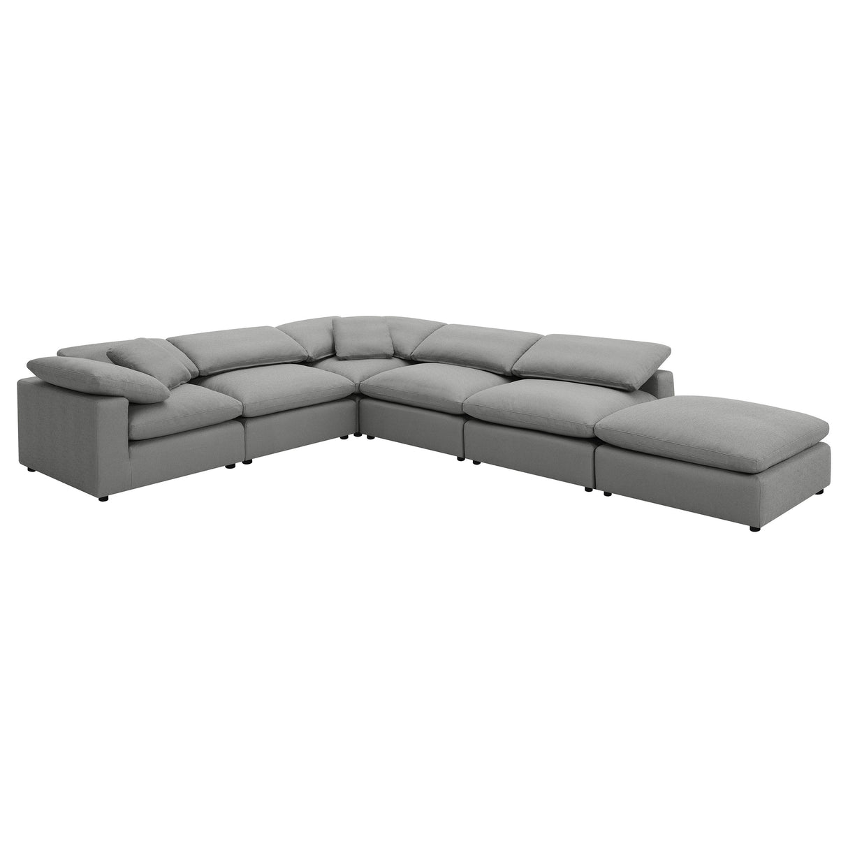 Raleigh Grey 6-Piece Boucle Upholstered Modular Sectional