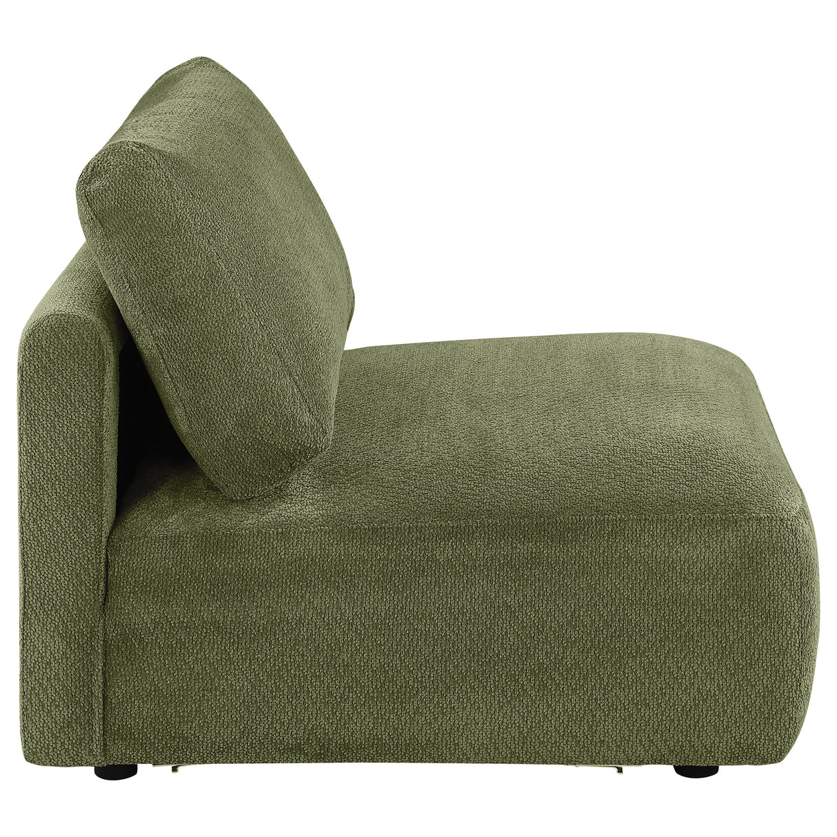 Elysia Green Fabric Upholstered Modular Armless Chair