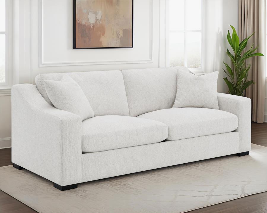 Ashlyn Sand Fabric Upholstered Track Arm Sofa by Coaster at Eve Furniture