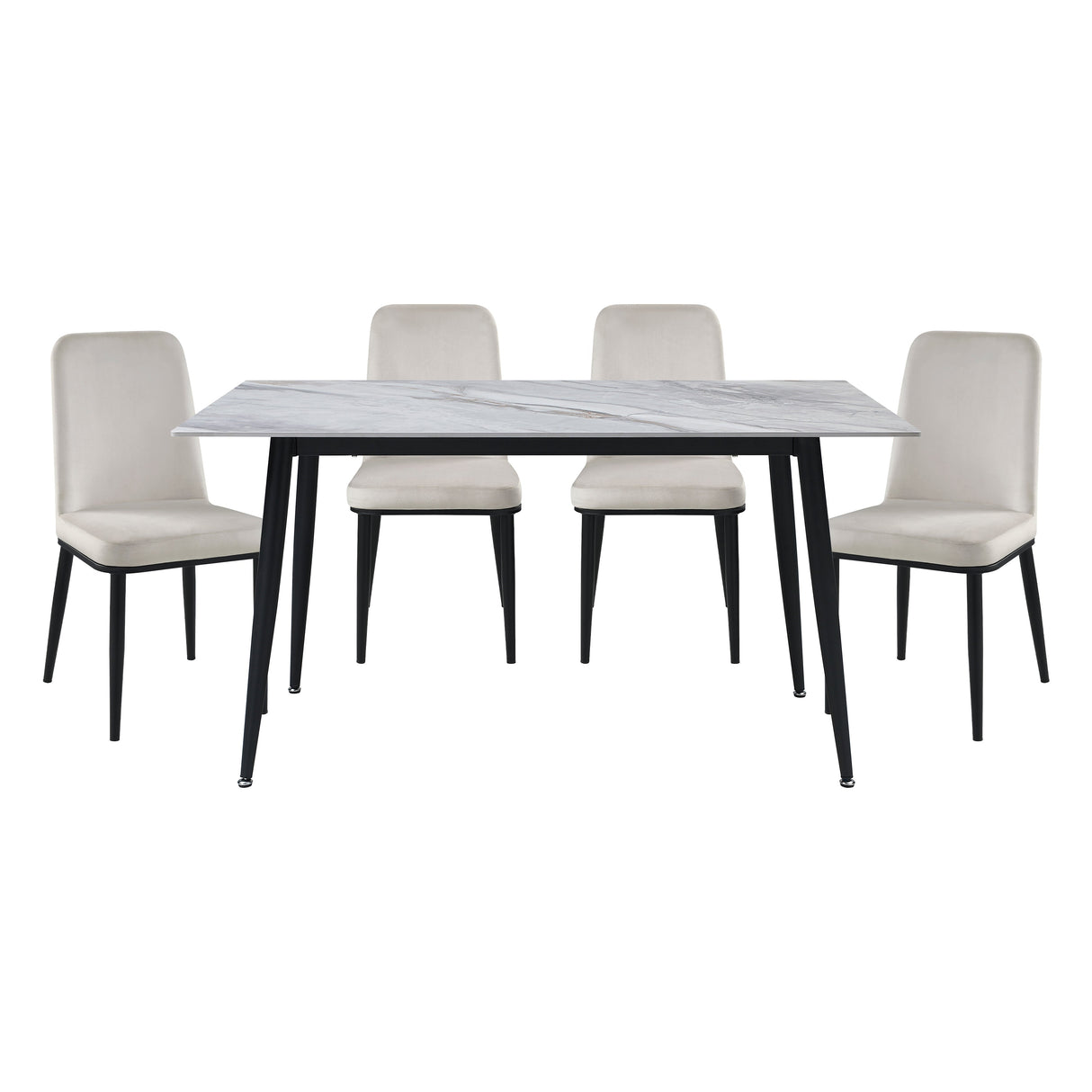 Salerno Beige 5-Piece Dining Room Set