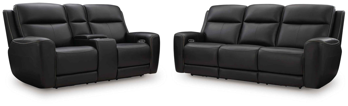 5Z-Comfort Onyx Power Reclining Living Room Set by Ashley at Eve Furniture