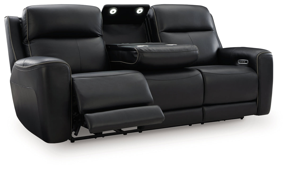 5Z-Relaxation Onyx Dual Power Leather Reclining Sofa by Ashley at Eve Furniture