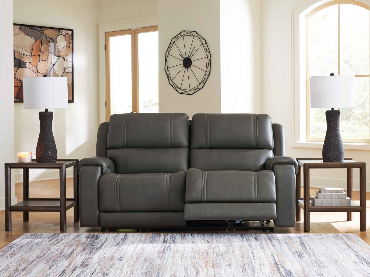 5Z - Pittson Anchor 2-Piece Power Reclining Sectional Loveseat by Ashley at Eve Furniture