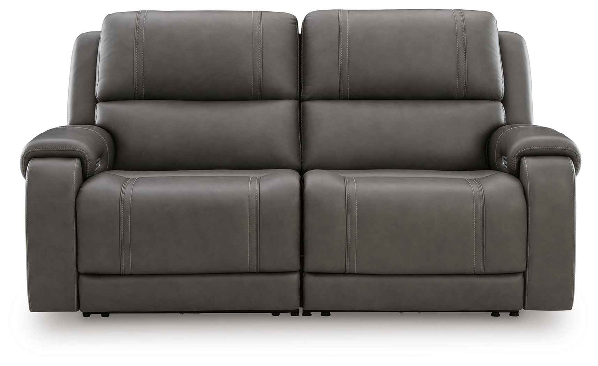 5Z - Pittson Anchor 2-Piece Power Reclining Sectional Loveseat by Ashley at Eve Furniture