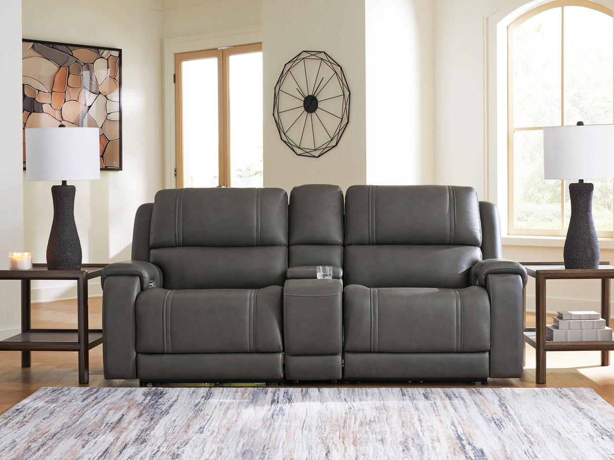 5Z - Pittson Anchor 3-Piece Power Reclining Sectional Loveseat with Console