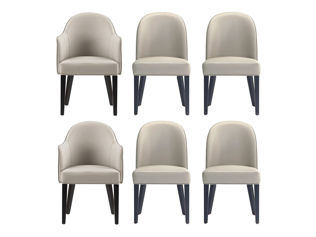 6-Piece Hillman Dining Chair and Arm Chair in Light Grey by Manhattan Comfort at Eve Furniture
