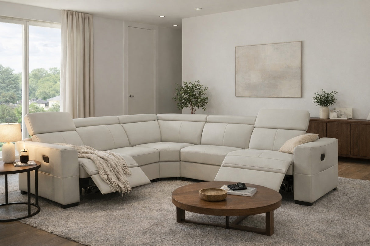 6021 Grey Sectional and armchair w/ manual recliners by ESF Furniture at Eve Furniture
