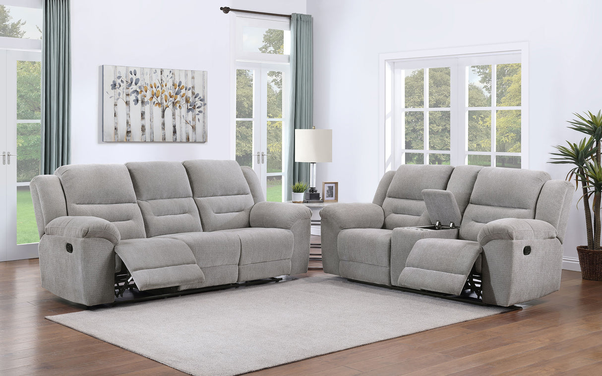 Gilson Grey 2-Piece Chenille Upholstered Reclining Living Room Set
