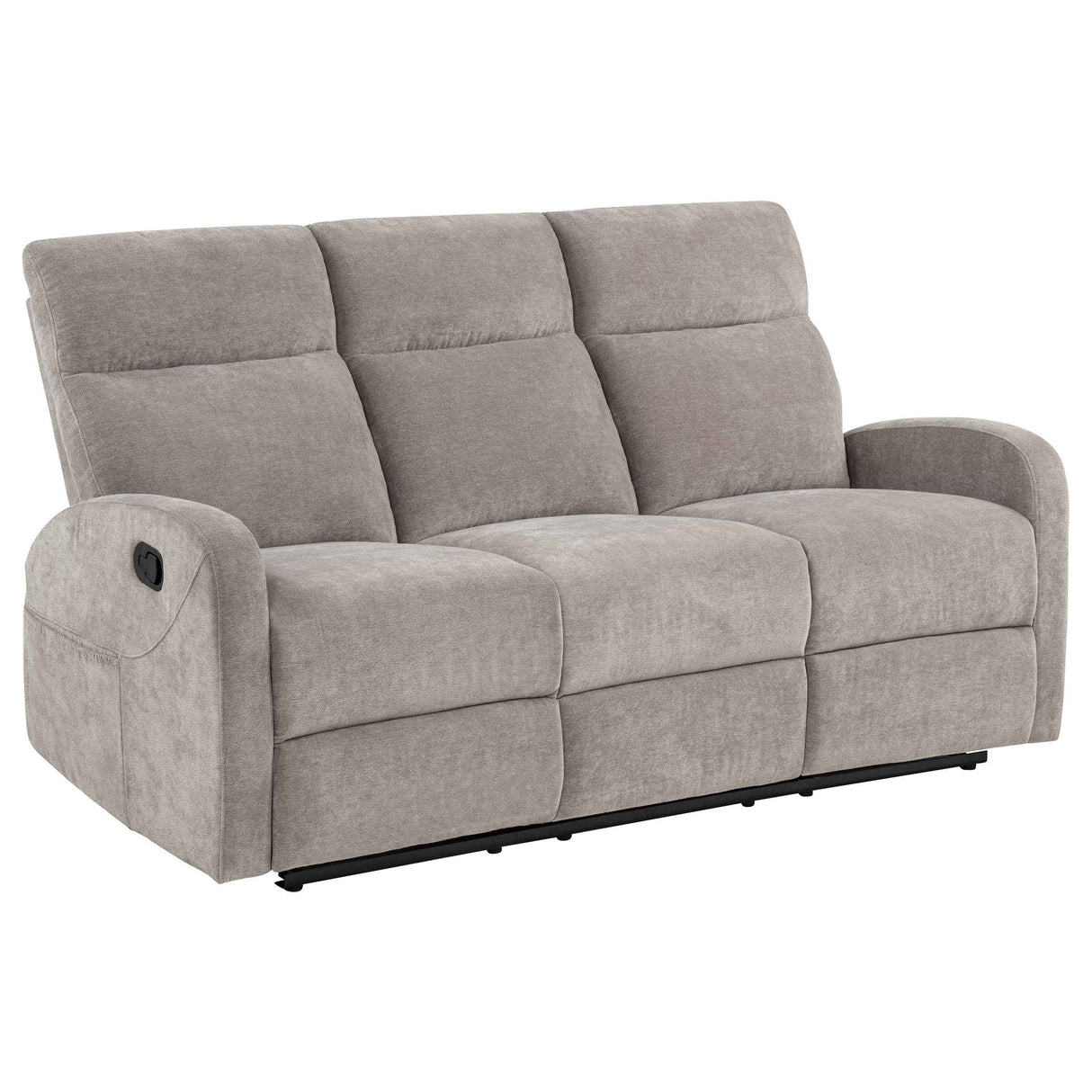 Hamilton Chenille Upholstered Manual Reclining Sofa Sand