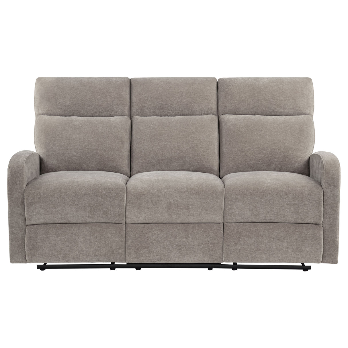 Hamilton Chenille Upholstered Manual Reclining Sofa Sand