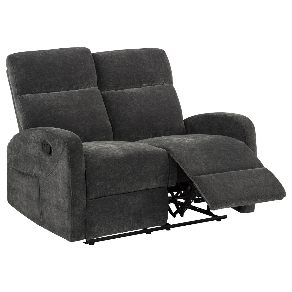 Hamilton 2-piece Chenille Manual Reclining Sofa Set Charcoal Grey