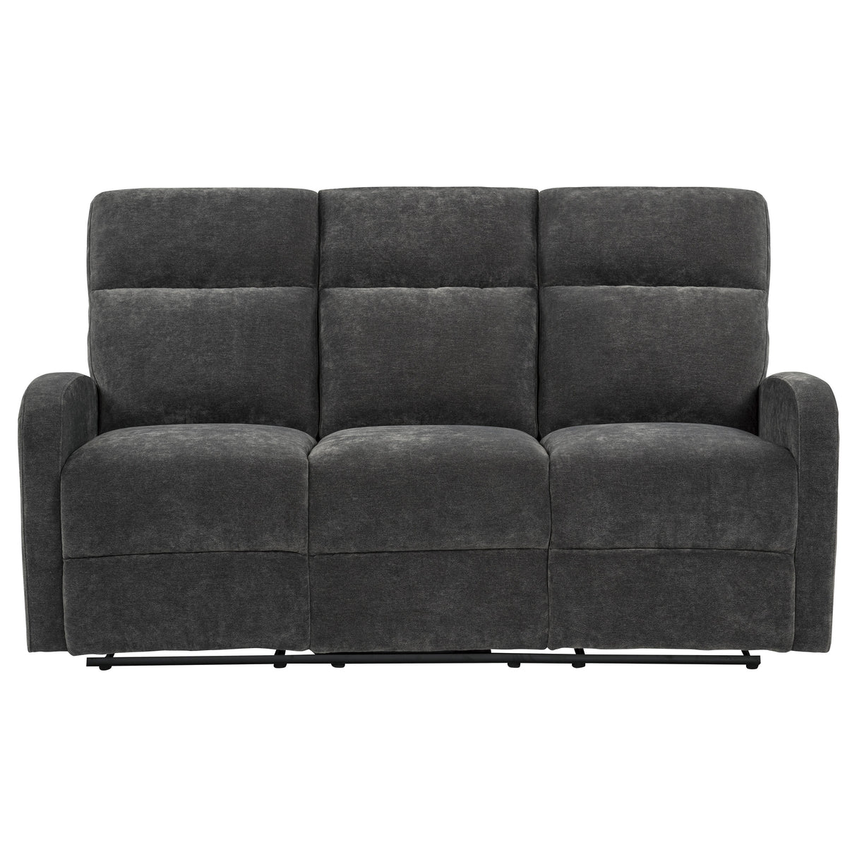 Hamilton Chenille Upholstered Manual Reclining Sofa Charcoal Grey