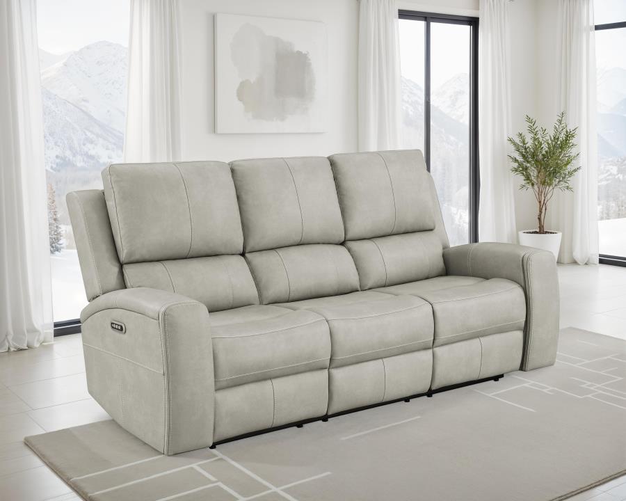 Brickston Triple Power Reclining Sofa Grey by Coaster at Eve Furniture