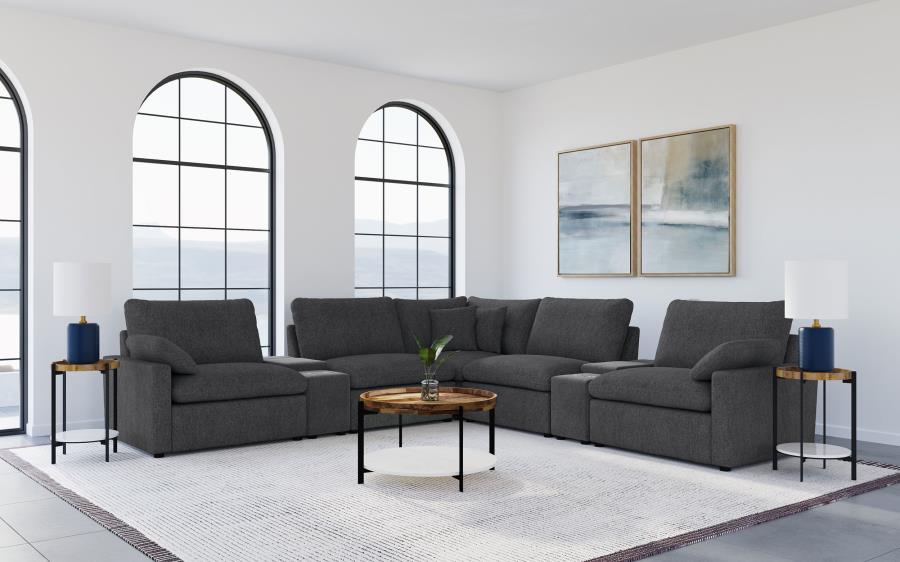 Collins Dark Gray 7-Piece Modular Power Reclining Sectional by Coaster at Eve Furniture