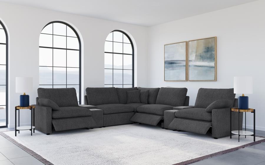 Collins Dark Grey 7-piece Modular Power Reclining Sectional