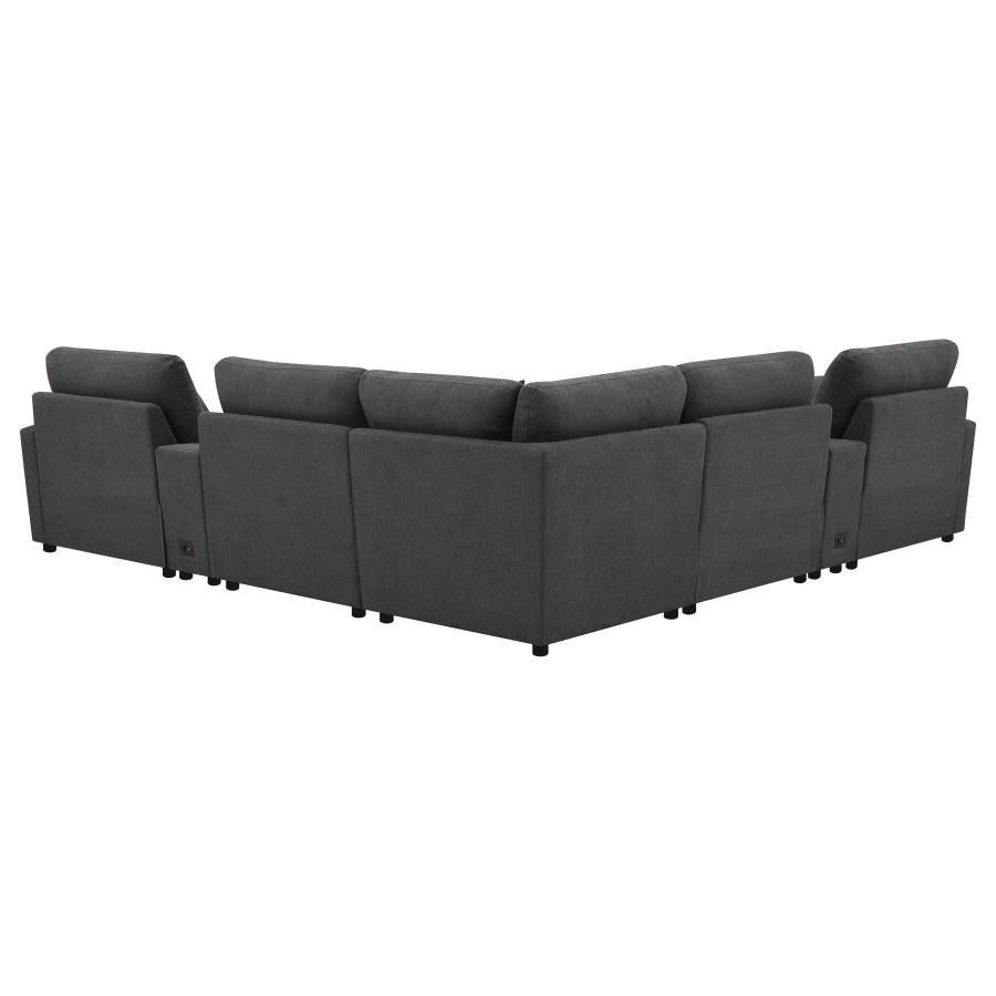 Collins Dark Grey 7-piece Modular Power Reclining Sectional