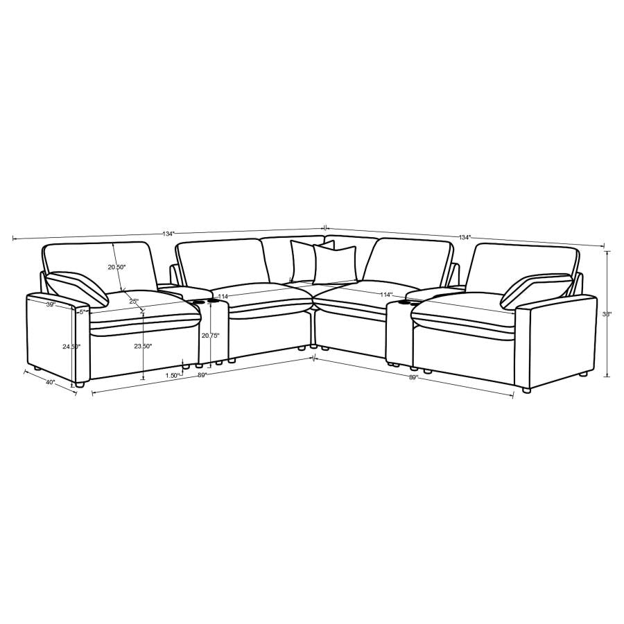 Collins Dark Grey 7-piece Modular Power Reclining Sectional