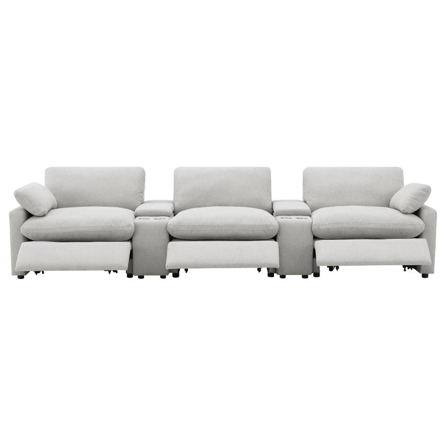 Collins Grey 5-Piece Power Reclining Home Theater Seating