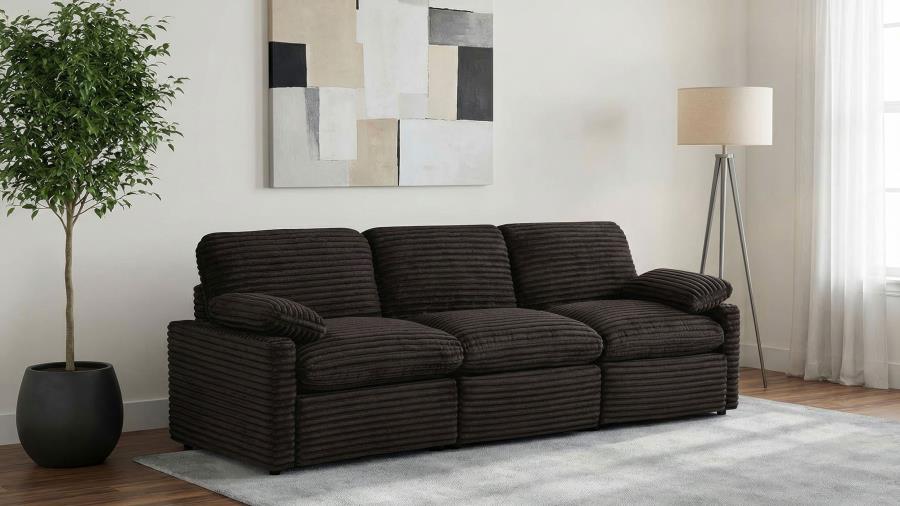 Collins Chocolate Brown Modular Power Sofa by Coaster at Eve Furniture