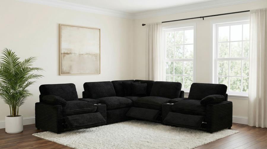 Collins Black 7-piece Modular Power Reclining Sectional by Coaster at Eve Furniture