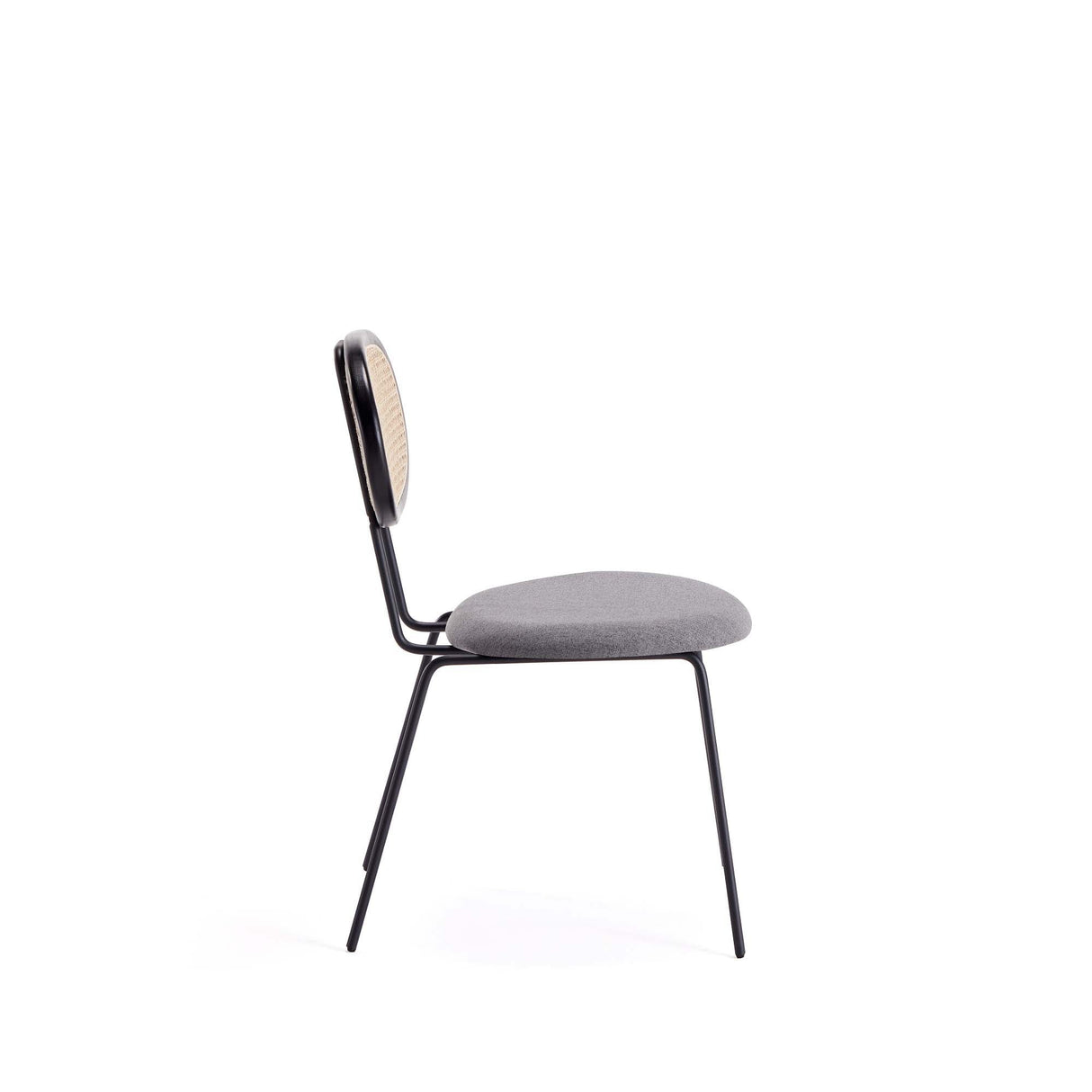 7-Piece Hathaway 59.05 Round Dining Set in Black with 6 Jardin Dining Chairs by Manhattan Comfort at Eve Furniture
