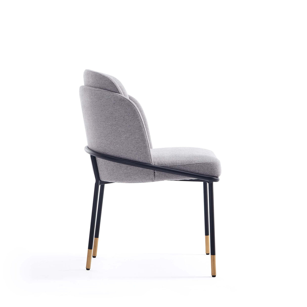 7-Piece Rockaway 70.86 Dining Set in Black with 6 Flor Dining Chairs in Grey by Manhattan Comfort at Eve Furniture