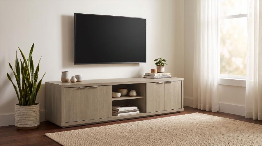 Ingram Latte 4-Door TV Stand for TVs up to 85 Inches by Coaster at Eve Furniture