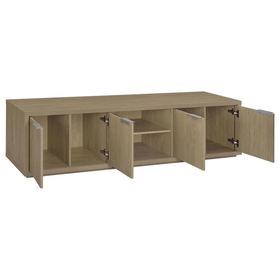 Ingram Latte 4-Door TV Stand for TVs up to 85 Inches by Coaster at Eve Furniture