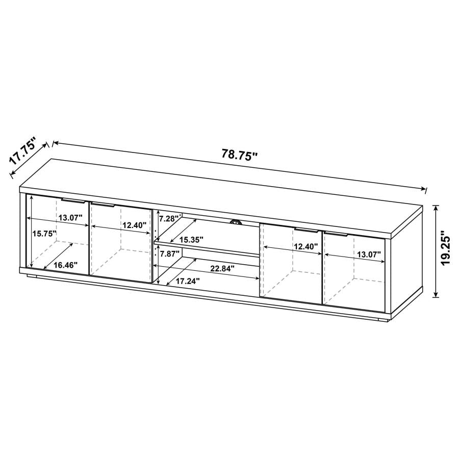 Ingram Latte 4-Door TV Stand for TVs up to 85 Inches by Coaster at Eve Furniture