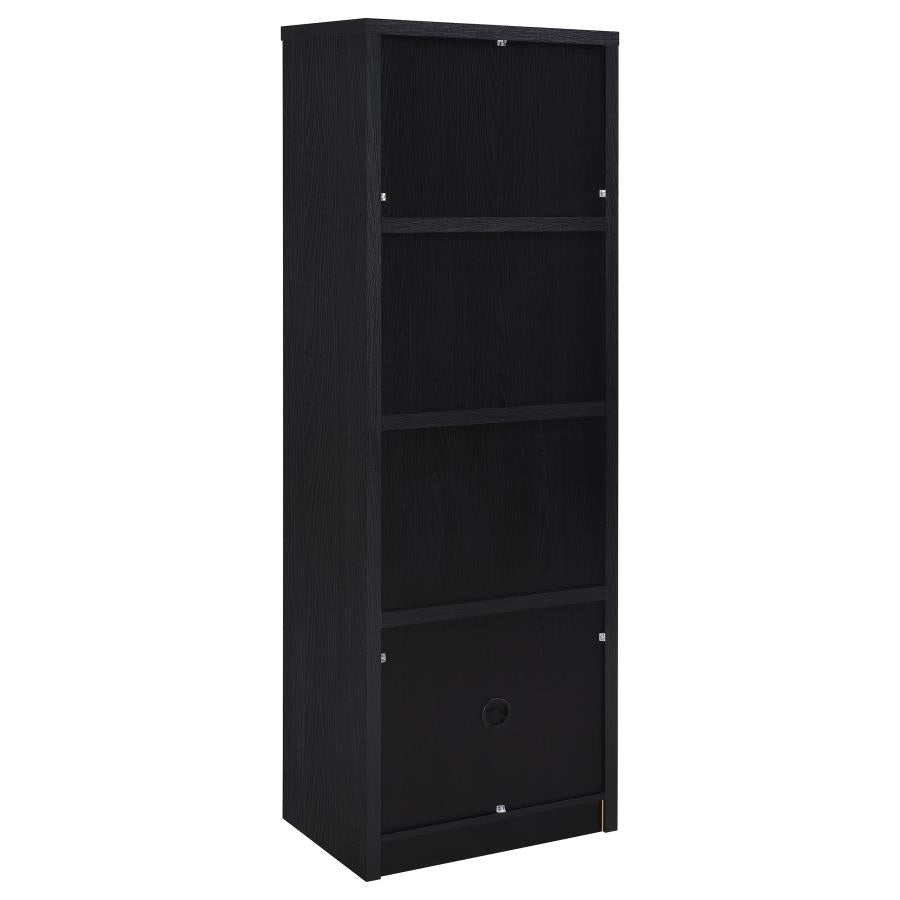 Winfield Black 3-shelf Media Tower Entertainment Pier