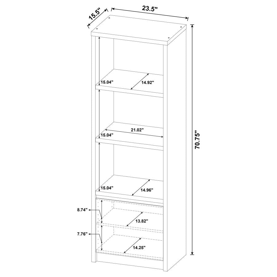 Winfield Black 3-shelf Media Tower Entertainment Pier
