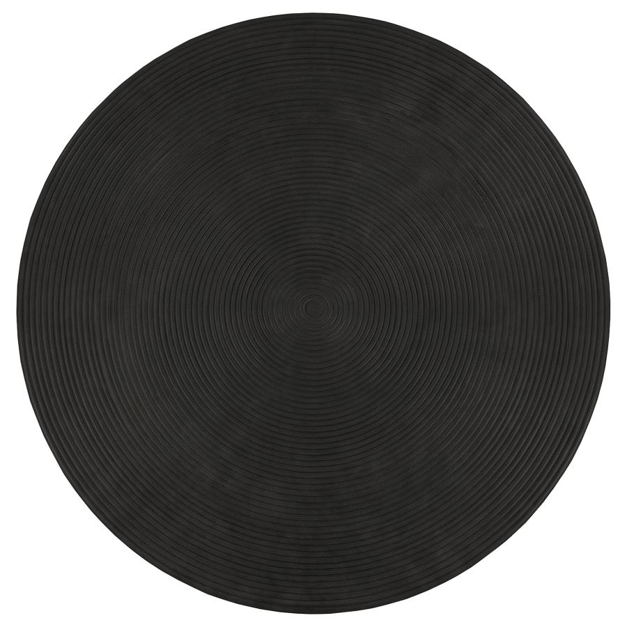 Macedo Black Round Ribbed Rattan Drum Coffee Table by Coaster at Eve Furniture