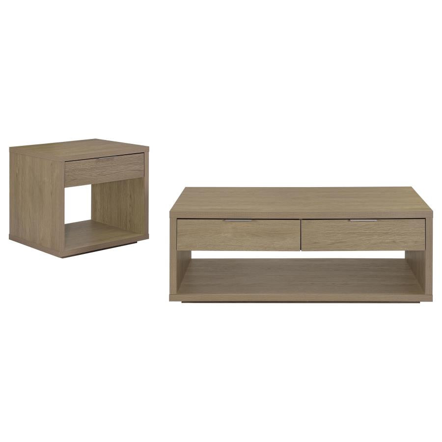 Ingram Latte 2-Piece Coffee and End Table Set with Storage