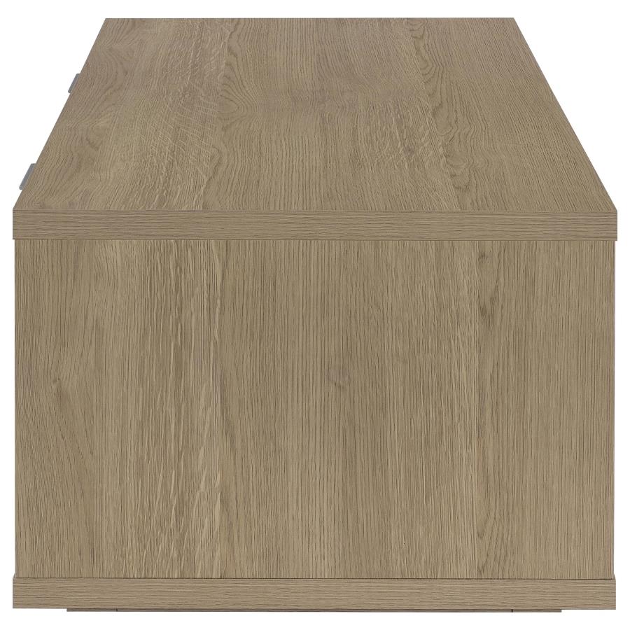 Ingram Latte 2-Drawer Rectangular Coffee Table with Open Shelf by Coaster at Eve Furniture