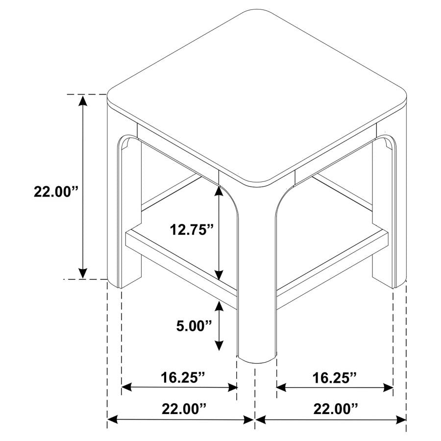 Solano Weathered Mango Square Wood Side End Table with Shelf