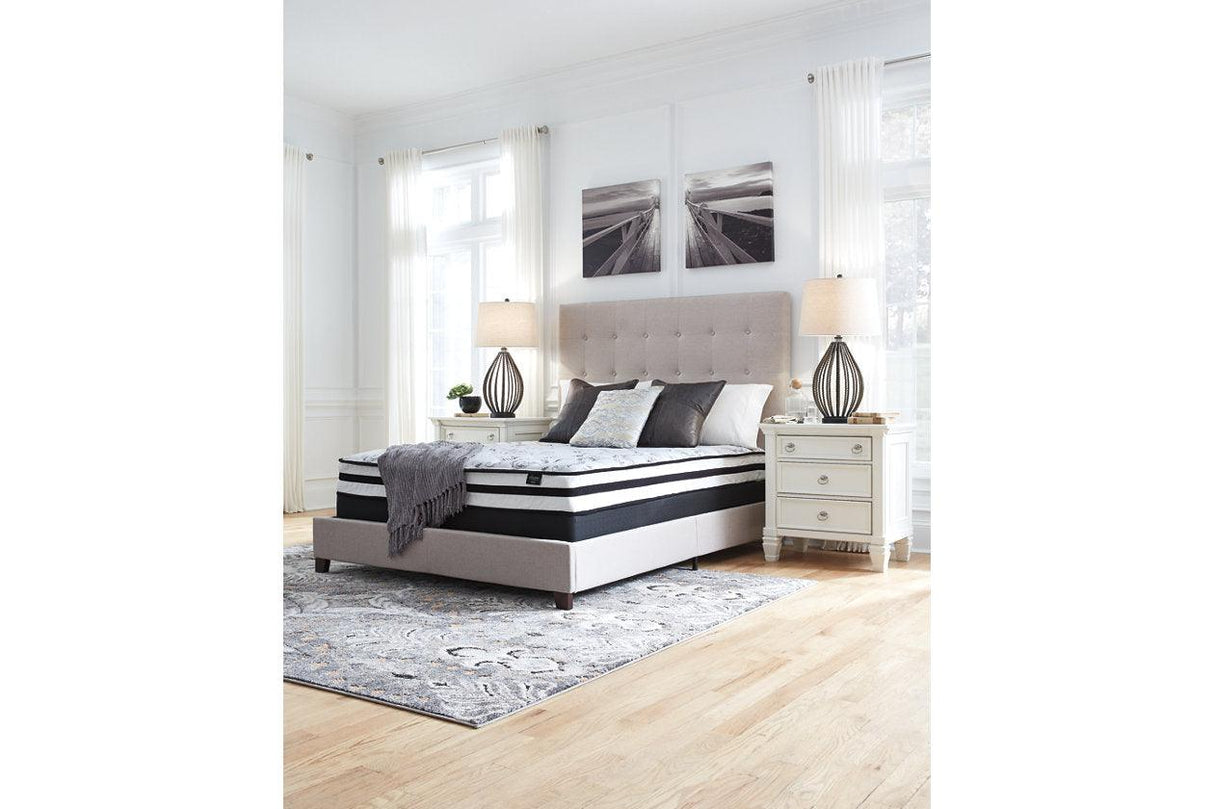 8 Inch Chime Innerspring White Queen Mattress in a Box by Ashley at Eve Furniture